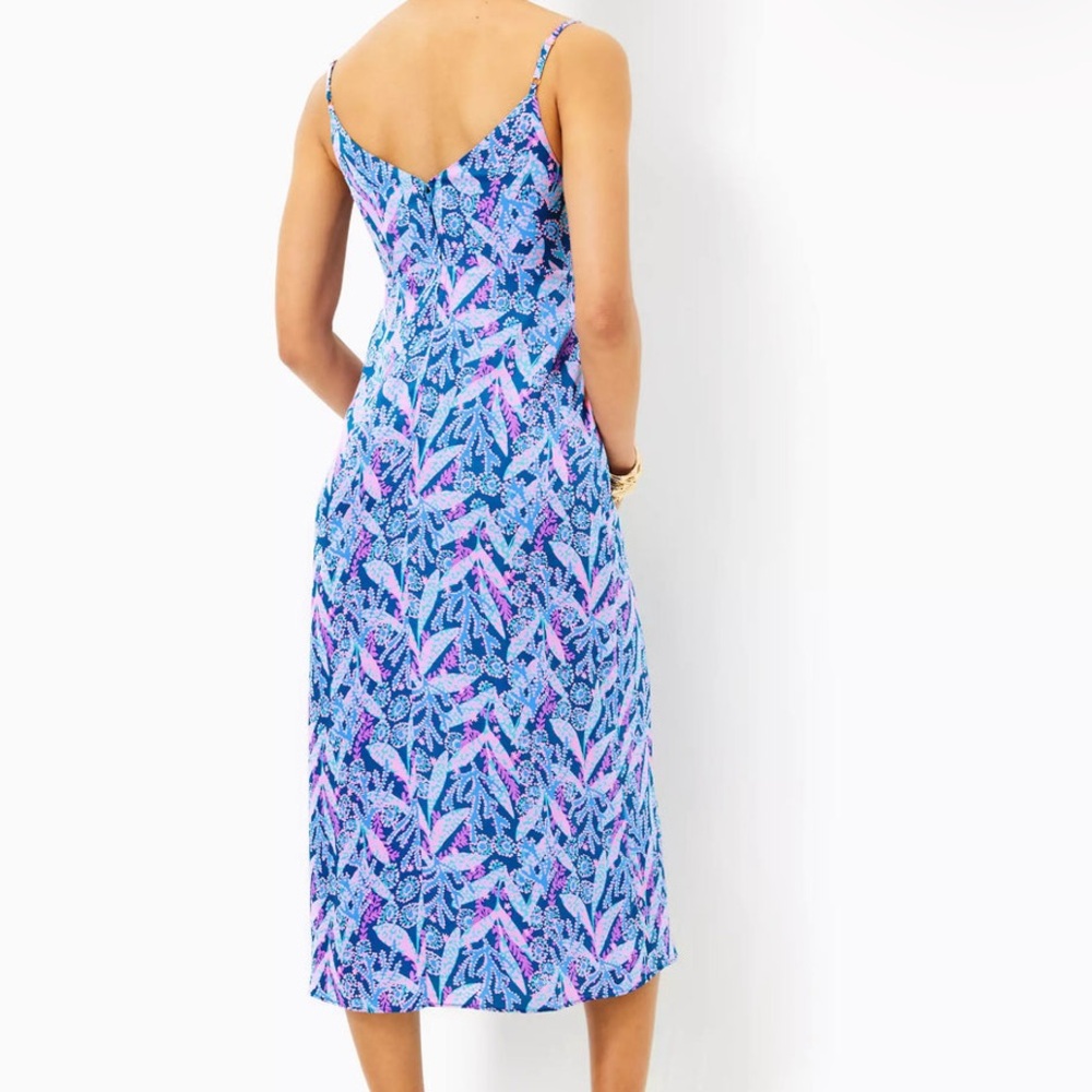NEW Lilly Pulitzer Keana Satin Midi Slip Dress - Picture 5 of 8